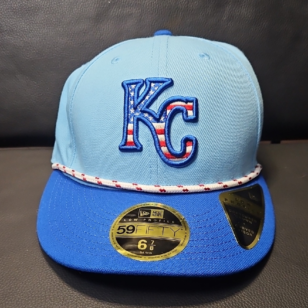 Kids Patriotic KC Royals Fitted Cap Size 6 7/8